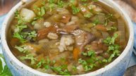 Щи с перловкой и грибами