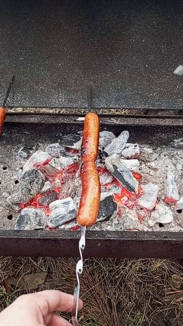 Жарю сосиски на мангале