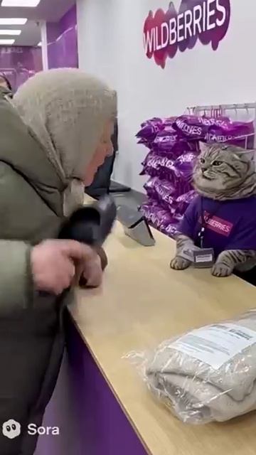 Кот работает в вайлдберис