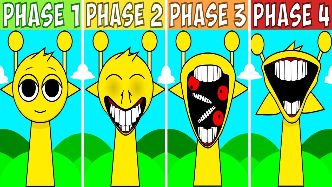 Sprunki Phase 1 VS Phase 2 VS Phase 3 VS Phase 4 Style Daylight Version