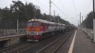 Тепловоз 2М62-1041 (ТЧЭ-42) с хоппер-дозаторным поездом № 83ХХ.
