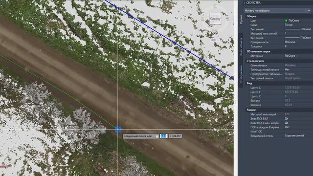Как чертить полилинию поверх облака точек так, чтобы её было видно