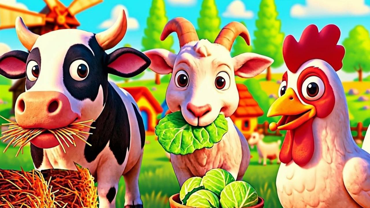 Что едят животные на ферме🚜Мультик для малышей🐄Коровка🐕собачка🐐 и другие для самых маленьких 🌞