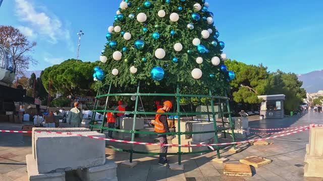 Прогулка к морю Собаки . Набережная .Ёлки. Массандровский пляж.Жизнь на море/ Ялта