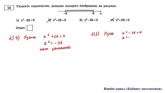 ОГЭ. Математика. Задание 13. Укажите неравенство, решение которого изображено на рисунке.