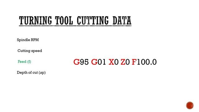 3. Turning cutting data