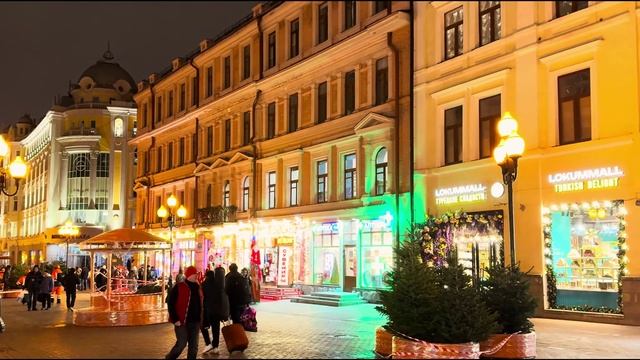 Ночная Москва яркие огни тишина улиц и полная безопасность подготовка к Новому году 🌃✨