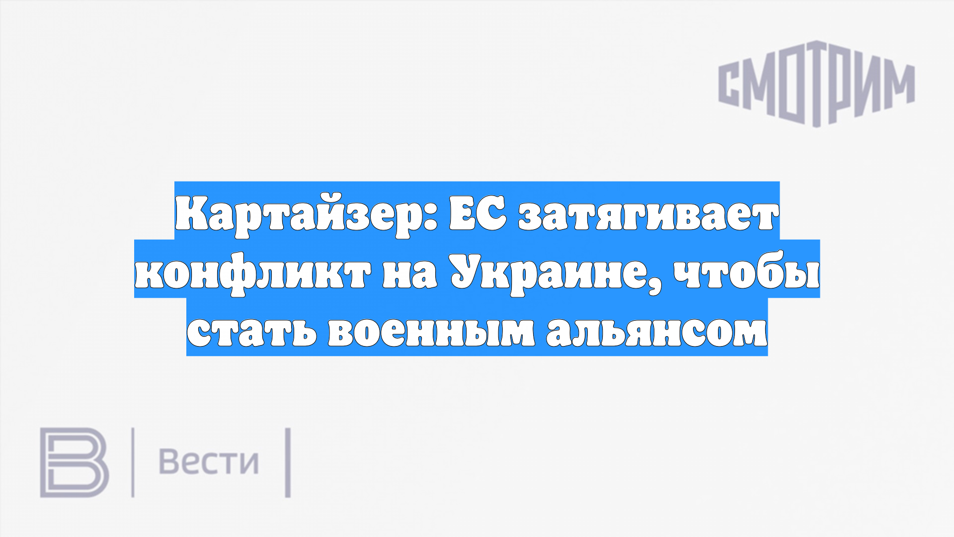 Картайзер: ЕС затягивает конфликт на Украине, чтобы стать военным альянсом