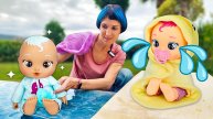 Волшебные куклы: плачут и смеются!🌟 Маша Капуки снова как мама заботится о Cry Babies