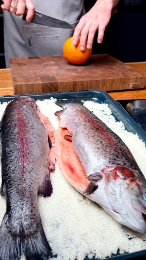 Форель под солью в духовке