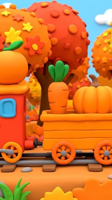 Паровозик учит ОРАНЖЕВЫЙ цвет 🧡 | Мультик для малышей #shorts