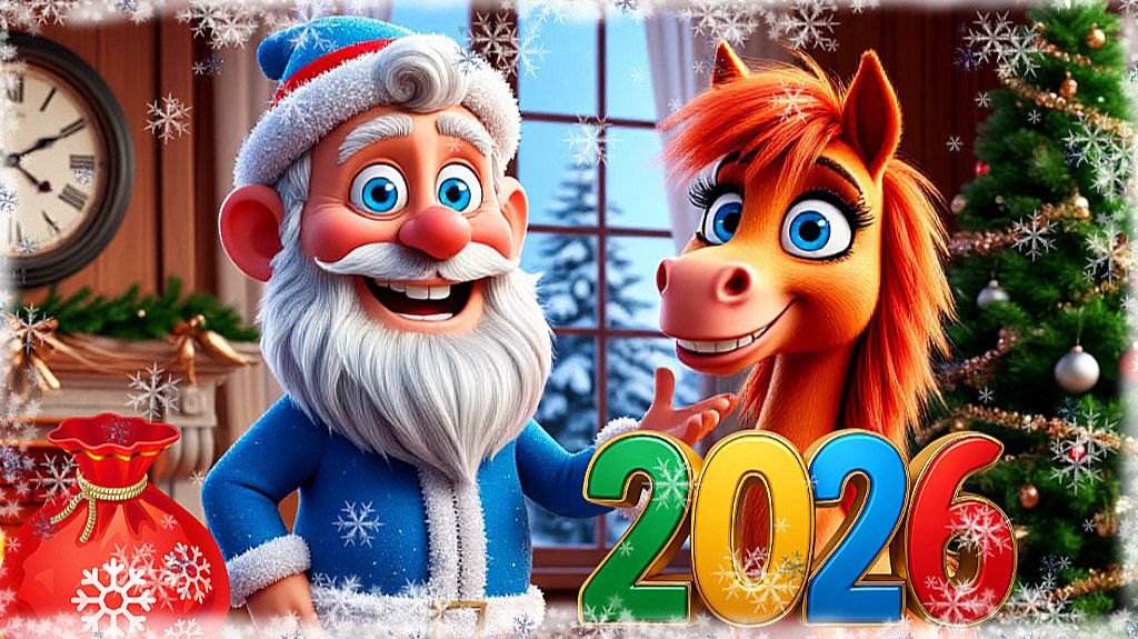 С Новым 2026 годом и Рождеством! Прикольные и Смешные Поздравления С Годом Лошади!