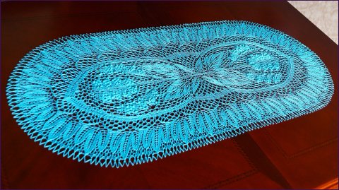 Салфетка овальная спицами. Уголок. Часть 3.