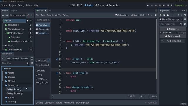 9 - Game 3 Platformer - Granny's Capers - 03 - Project Review - Optional