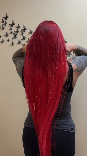 Наращивание биопротеиновых волос с блестящими термо прядями или глиттер наращивание Краснодар