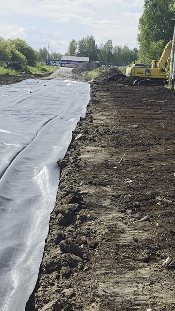 Укладка Геотекстиля в КП Милан (Тюмень)