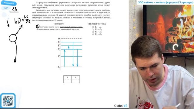 На рисунке изображена упрощенная диаграмма нижних энергетических уровней атома. Стрелками - №22249