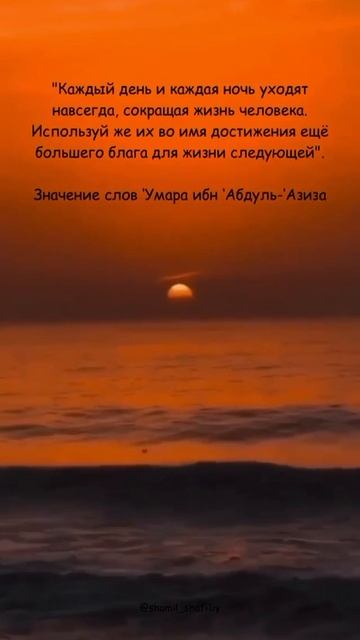 Не теряйте время. Шейх Шамиль аш-Шафи'ий.