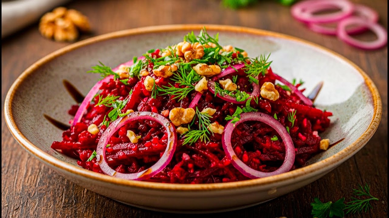 Свекольный салат по-грузински.