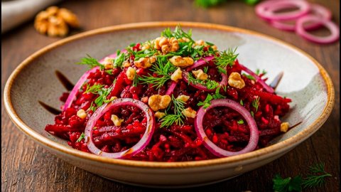 Свекольный салат по-грузински.