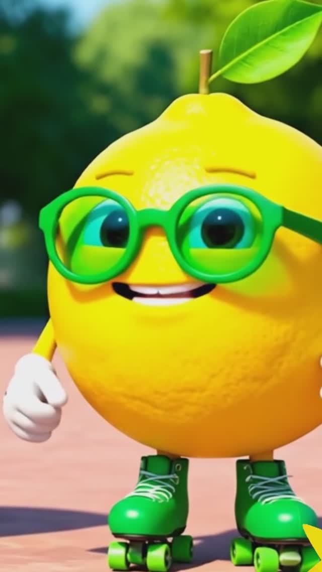 Весёлые Фрукты на роликах + Мультики и Песенки для Детей + Учим Фрукты и чем они полезны