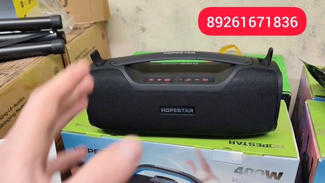 КОЛОНКА HOPESTAR STEREO с Сабвуфером и Эквалайзером ✅ с Ремешком и Ручкой 🔥 Мини обзор