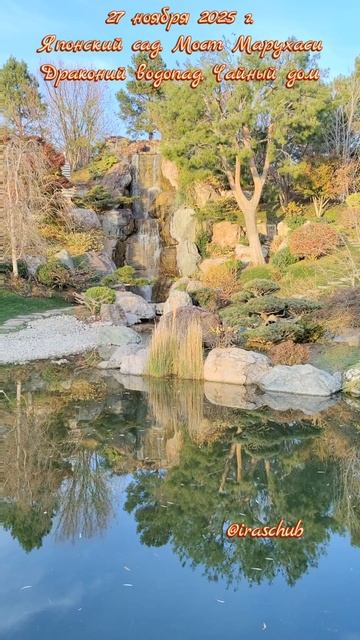 27 ноября 2025 г. Японский сад. Мост Марухаси Драконий водопад, Чайный дом #ялта #мрия #японскийсад
