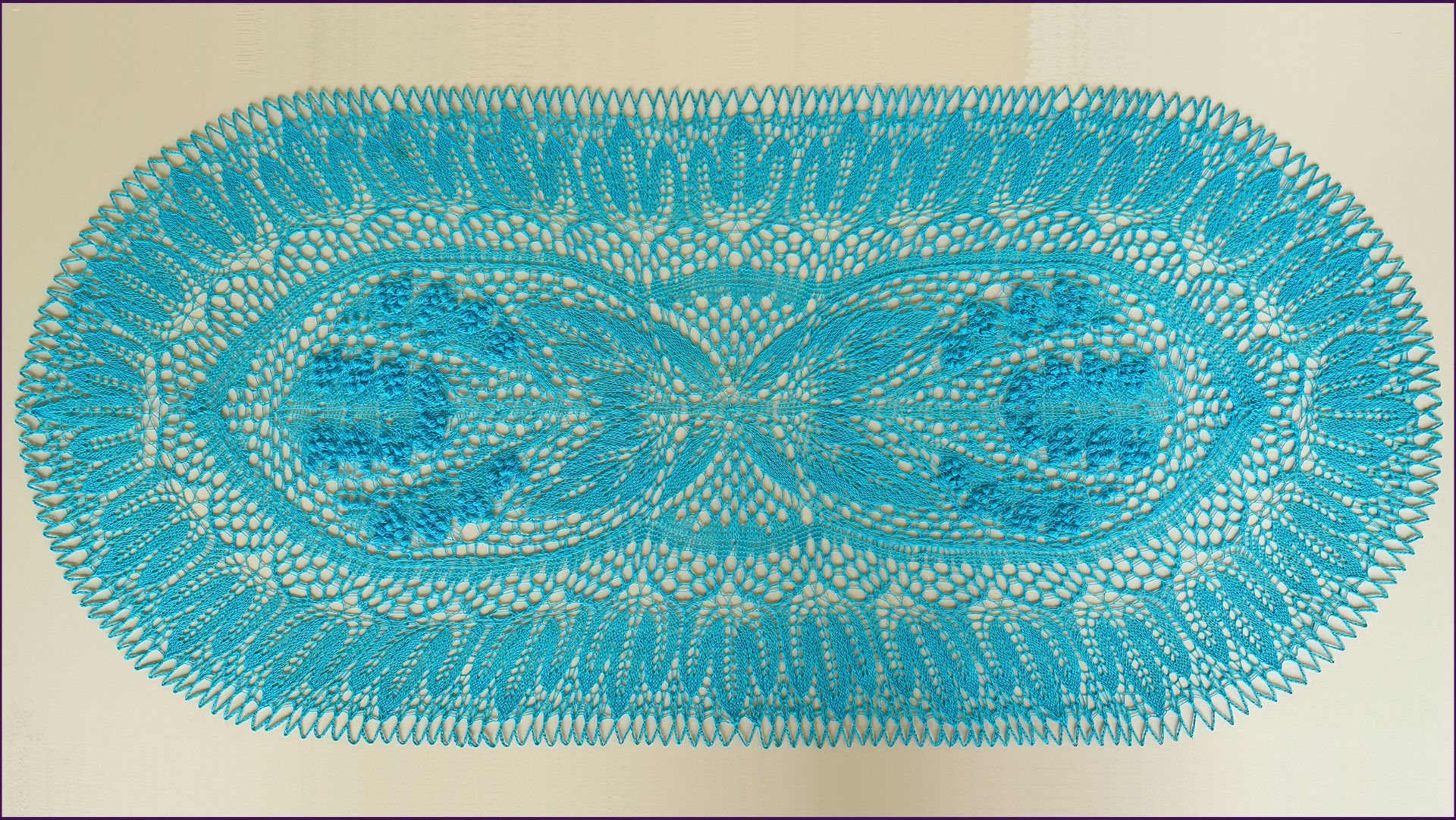 Салфетка овальная спицами. Уголок. Часть 4.