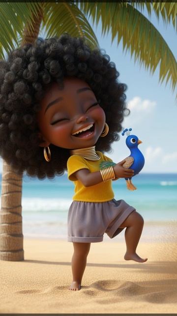 Танец у моря с маленьким павлином 🦚