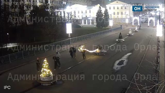 Елка на Ленинском мосту в Орле пострадала от рук вандала