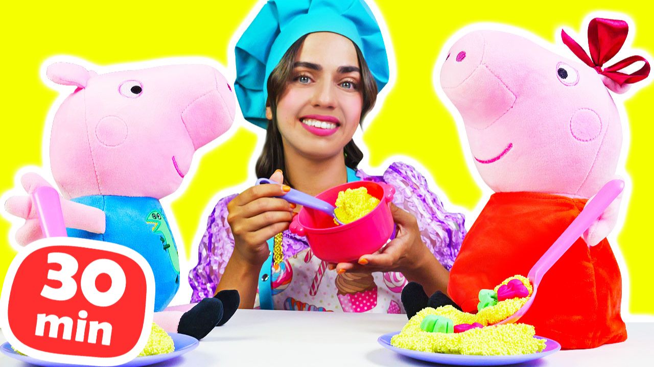 Вкусные Приключения со Свинкой Пеппой! Готовлю игрушкам еду из Плей До