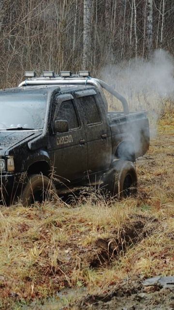 Зарылись в грязь на Datsun D21