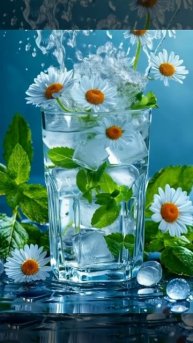 Футаж. Ромашки. Вода.