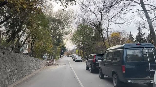 Ялта. По Дзержинского ул. От Московской до Московской ул. 22.11.2025. Крым. Crimea. Yalta.