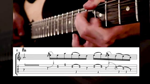 Slow Blues Rock Solo Guitar in Am(tab)