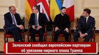 Зеленский сообщил европейским партнерам об урезании мирного плана Трампа