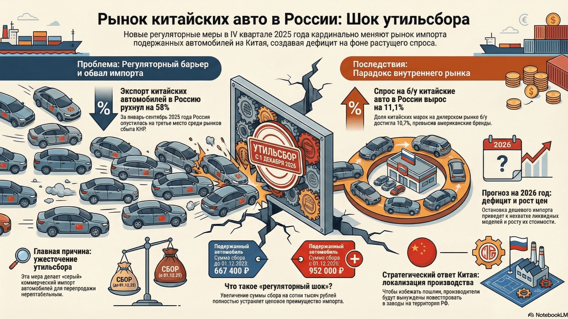 Утильсбор: Трансформация экспорта китайских авто в РФ