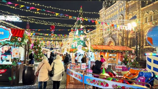 ✨Москва 2026 раннее новогоднее волшебство атмосферная ночная прогулка🎄🌃