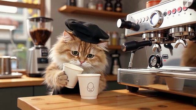 кот бариста