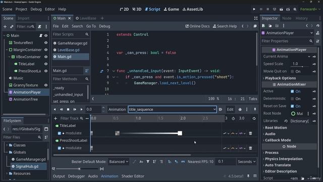 9 - Game 3 Platformer - Granny's Capers - 07 - Animation Method Calls