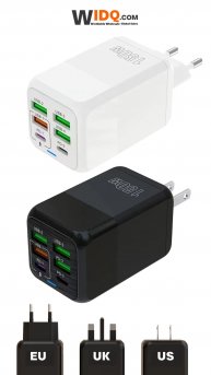 🎉 Сверхбыстрое 6-портовое USB-зарядное устройство PD25W, дорожный адаптер 150 Вт ⚡