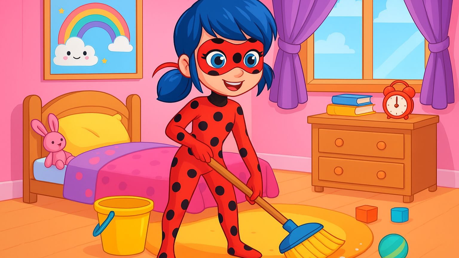 Мультфильм для детей. Уборка леди Баг.