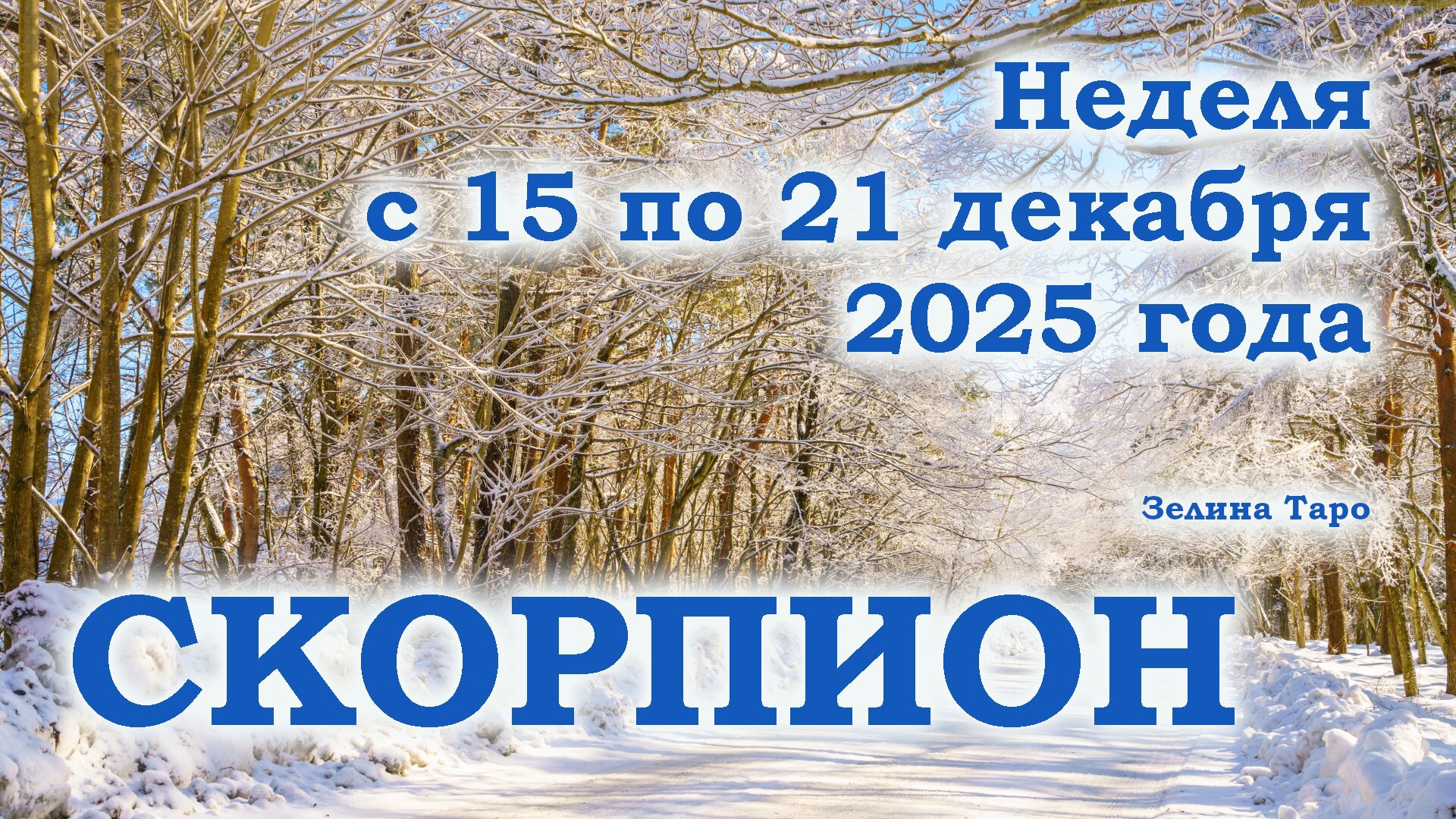 СКОРПИОН | ТАРО прогноз на неделю с 15 по 21 декабря 2025 года