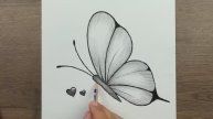 Как нарисовать Бабочку карандашом — для начинающих / Простой способ нарисовать бабочку