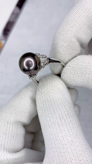 Кольцо с жемчугом и бриллиантами арт: К10387