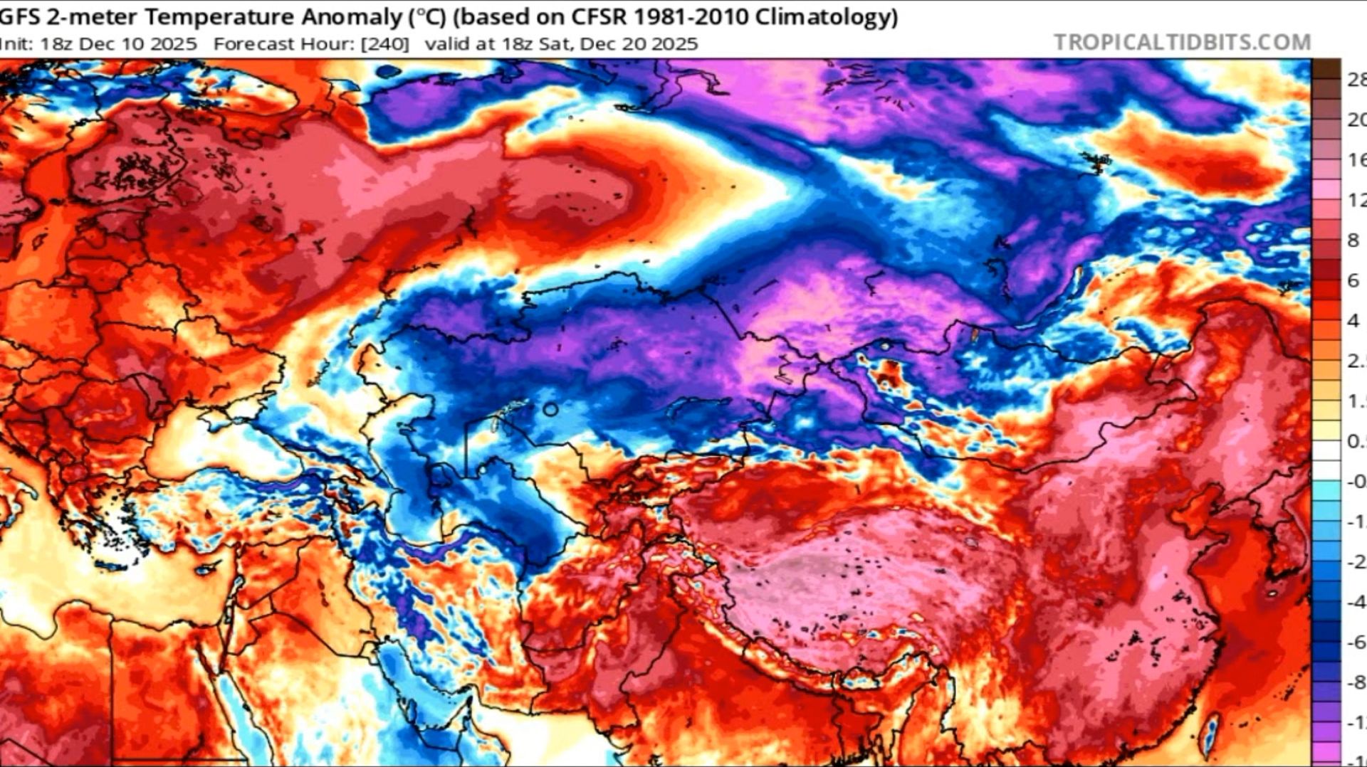 К 3-й декаде декабря на ЕТР может вернутся очень теплая погода. Предварительный прогноз