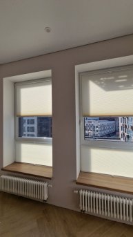 Шторки гофре (Двойные плиссе). Ткань Капри белый