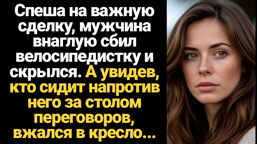 ИСТОРИИ ИЗ ЖИЗНИ/Спеша на важную сделку, бизнесмен внаглую сбил велосипедистку и скрылся. А увидев,