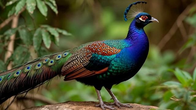 Королевский фазан расправляет хвост