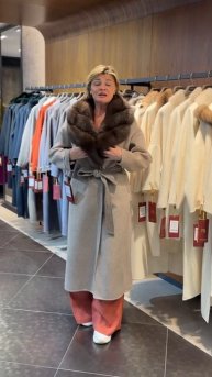 НОВАЯ КОЛЛЕКЦИЯ ПАЛЬТО ИЗ ПРЕМИАЛЬНОЙ ИТАЛЬЯНСКОЙ ТКАНИ LORO PİANA С ОТДЕЛКОЙ СОБОЛЬ 199900р.